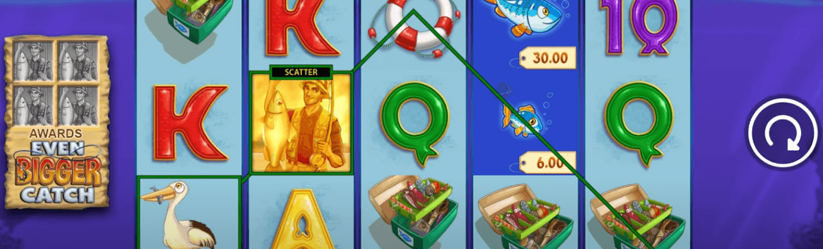 Fishin Frenzy Slot reels and scatter Symbol